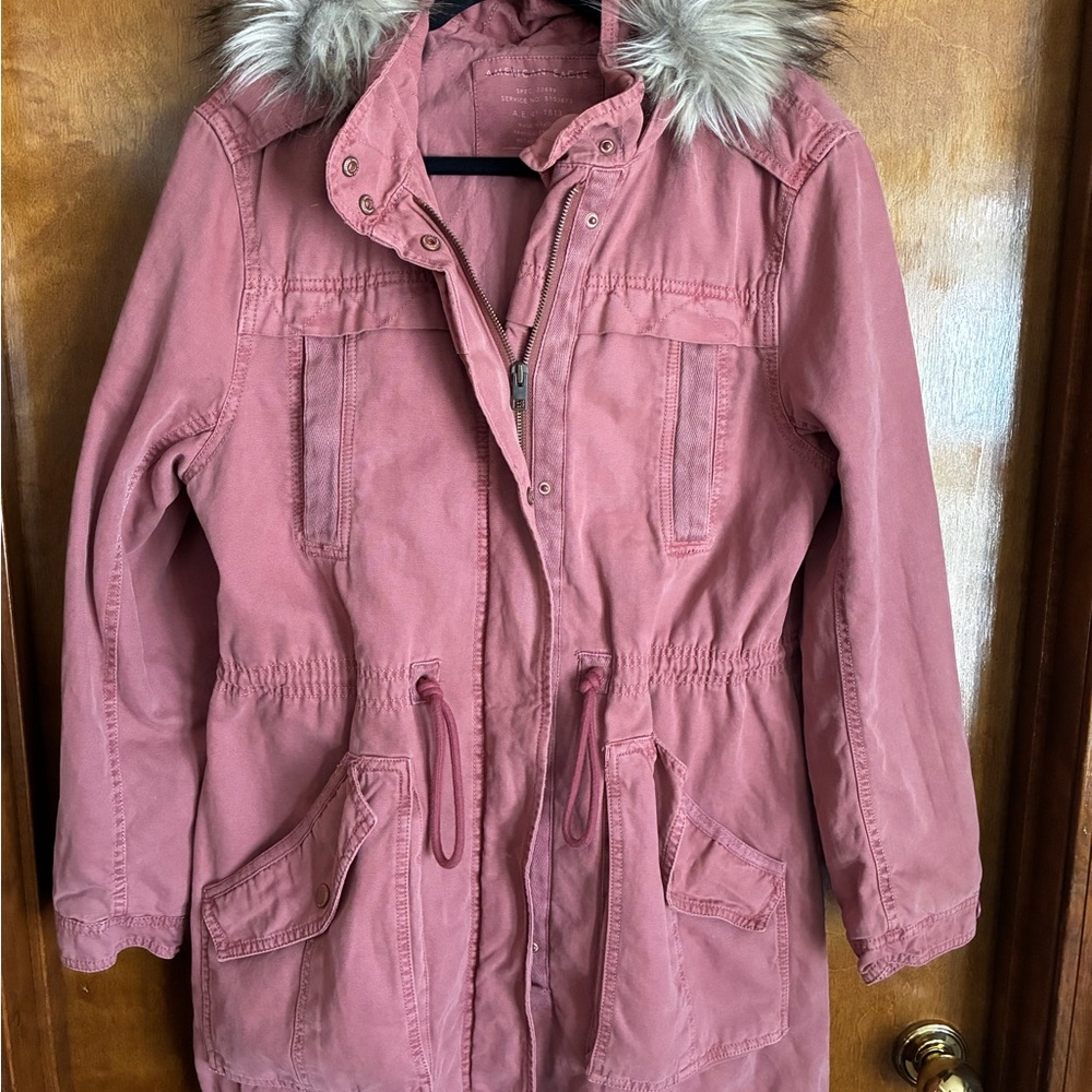 Y2K American Eagle Outfitters Pink utility parka